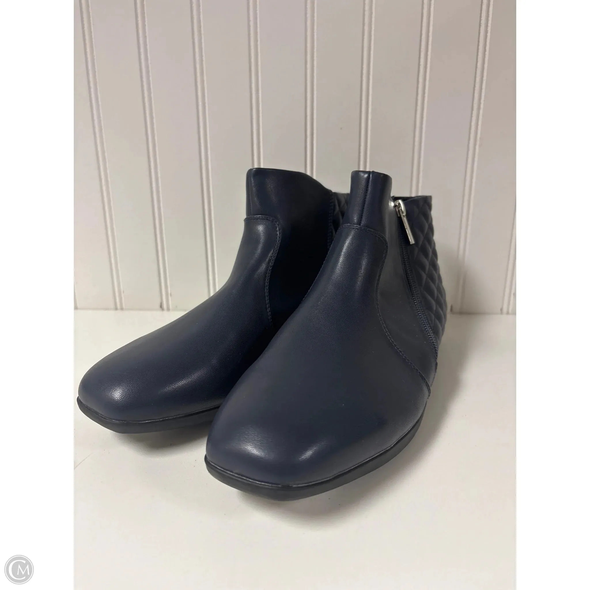 Boots Ankle Flats By Comfortview In Blue, Size: 10 Comfy Ride Travel Essential