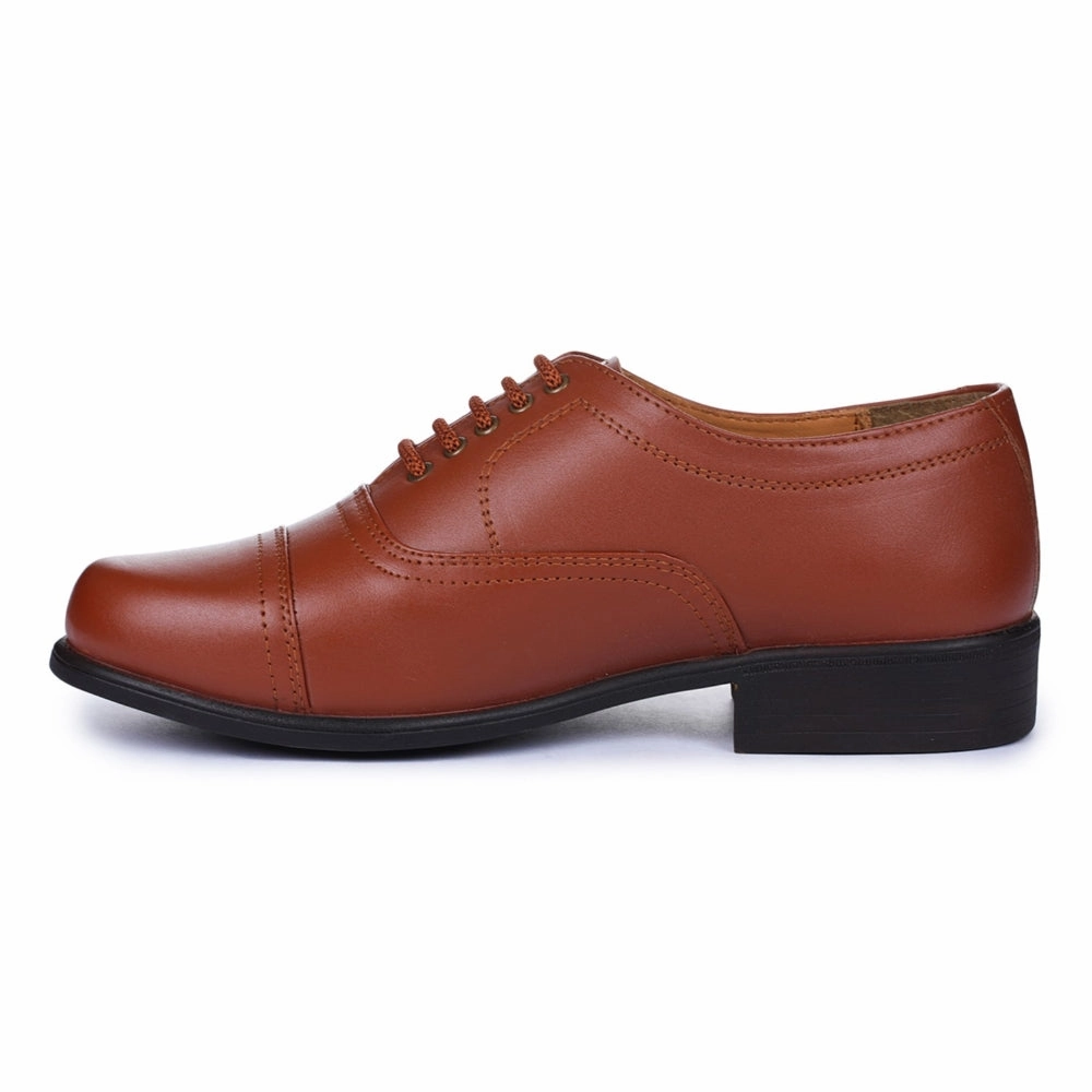 Textured Finish Workday Essential Stable Fit All Day Worker Fortune Tan Classic Oxford Shoes For Men 7168-03 By Liberty