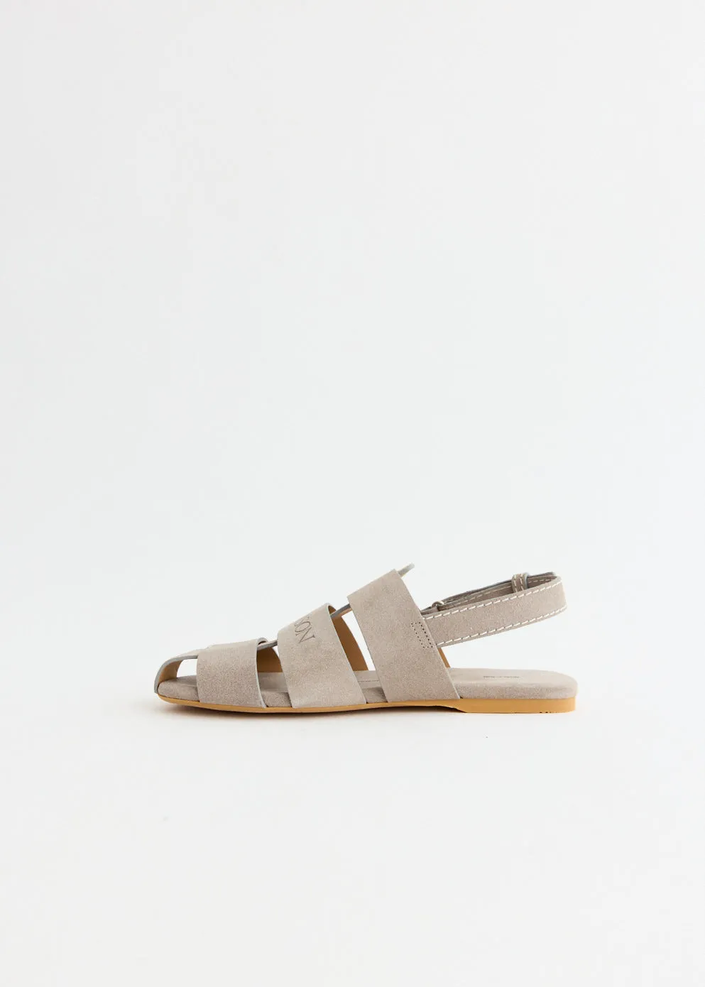 Stripe Flat Sandals Smooth Grip Platform Sole