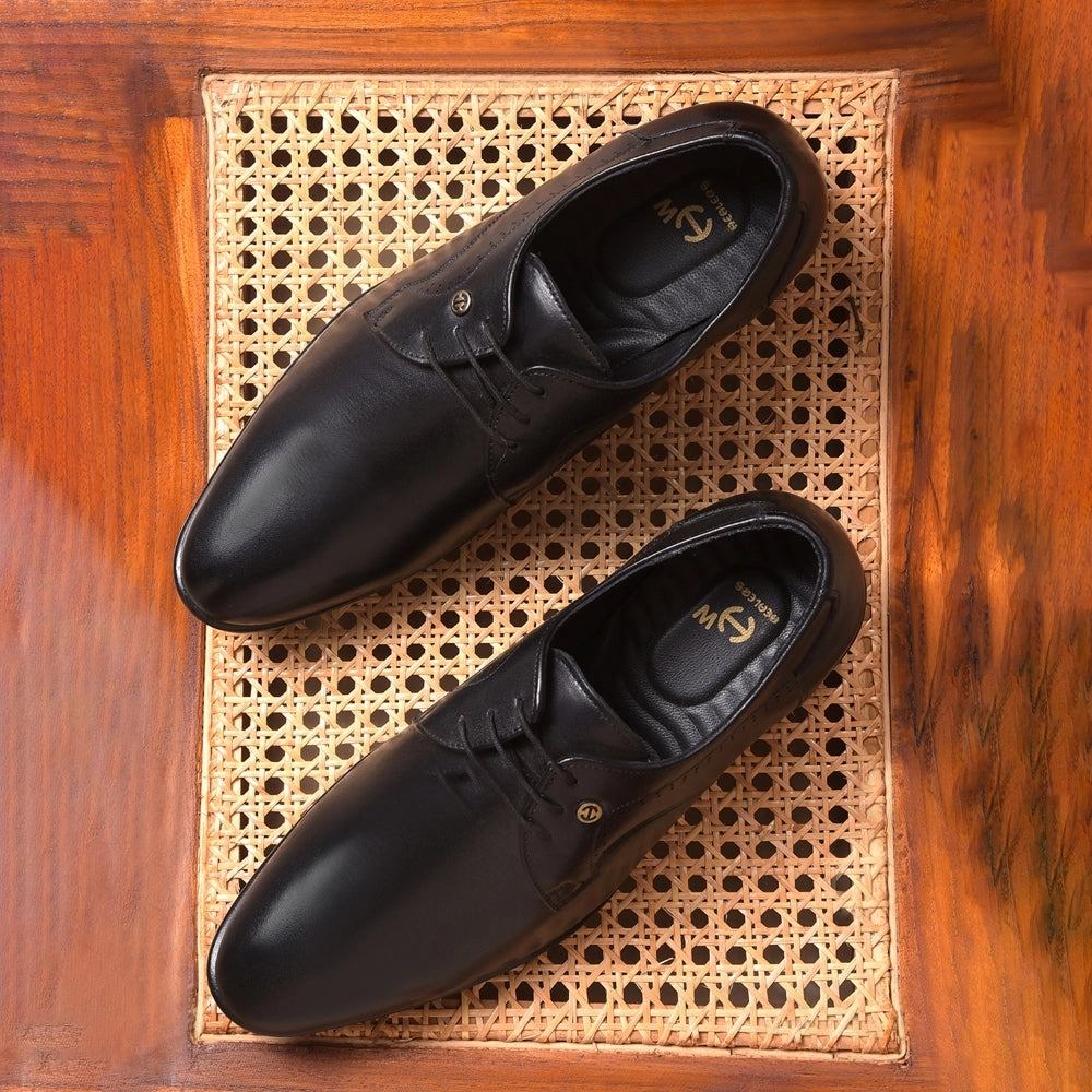 Healers Black Formal Lacing Derby Shoes For Men SCL-12 By Liberty Long Day Style Statement