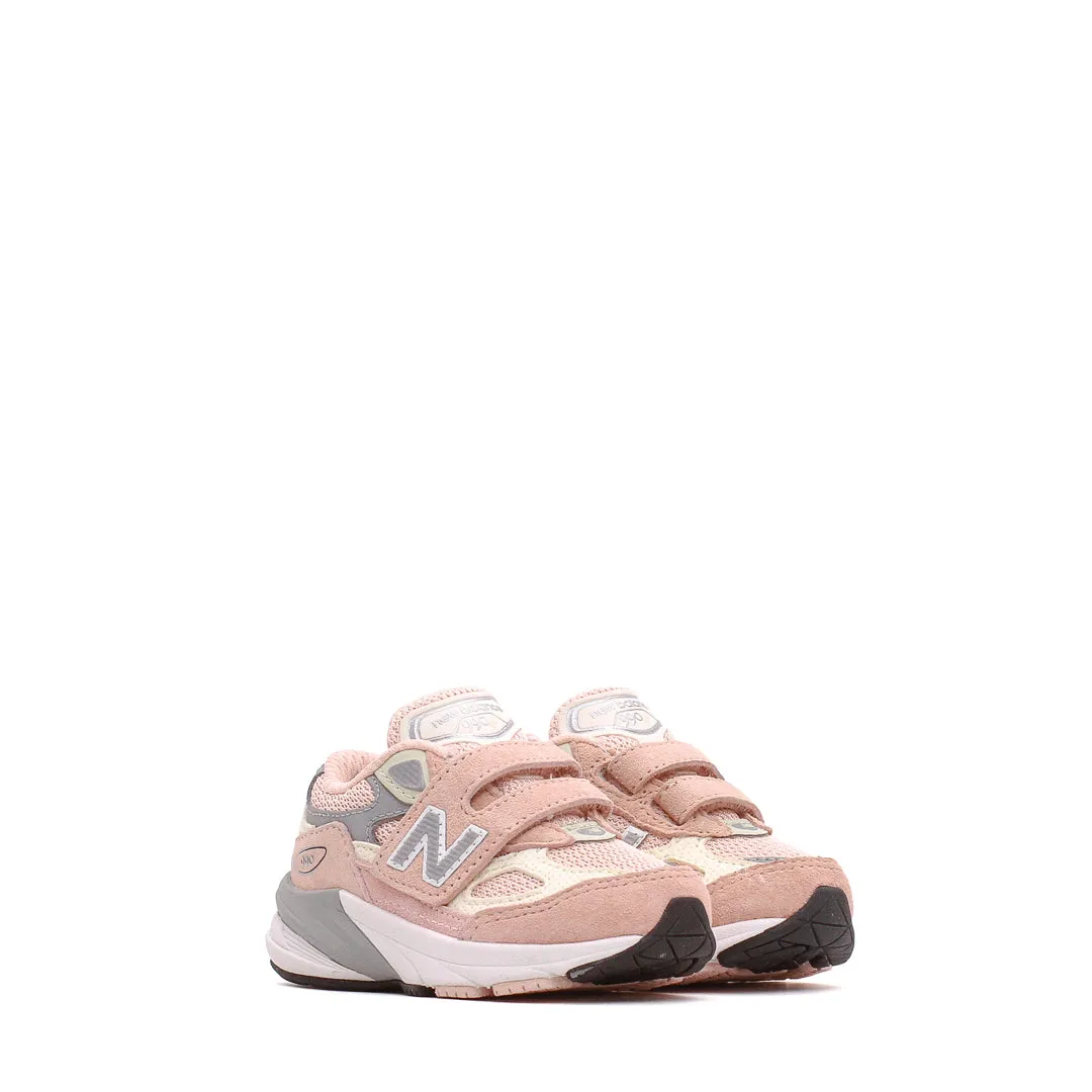 beginner shoes running with a headlamp New Balance Infant 990v6 Hook and Loop Pink Haze IV990PK6