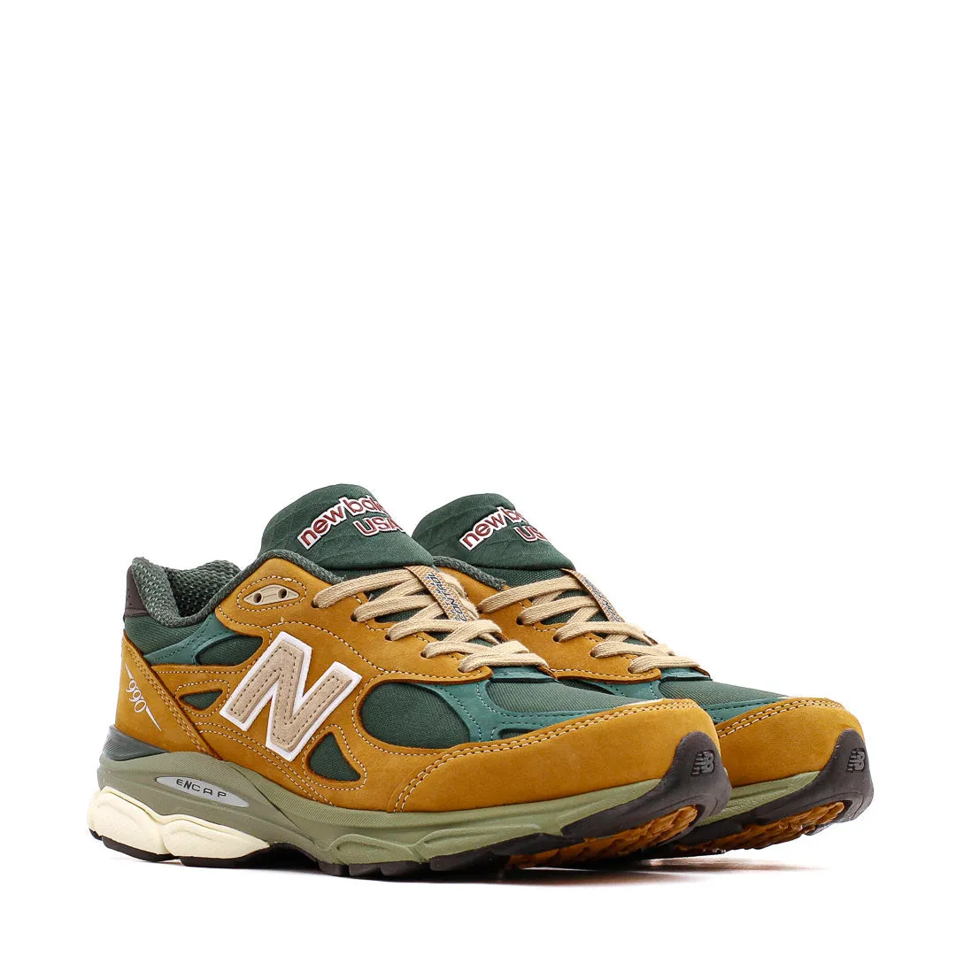 Strategic Support Webbing purple shoes New Balance Men 990v3 Tan Green Made In USA M990WG3