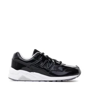 NEW BALANCE REVLITE WOMEN PATENT LEATHER BLACK SILVER WRT580MT Molded Orthotic Support
