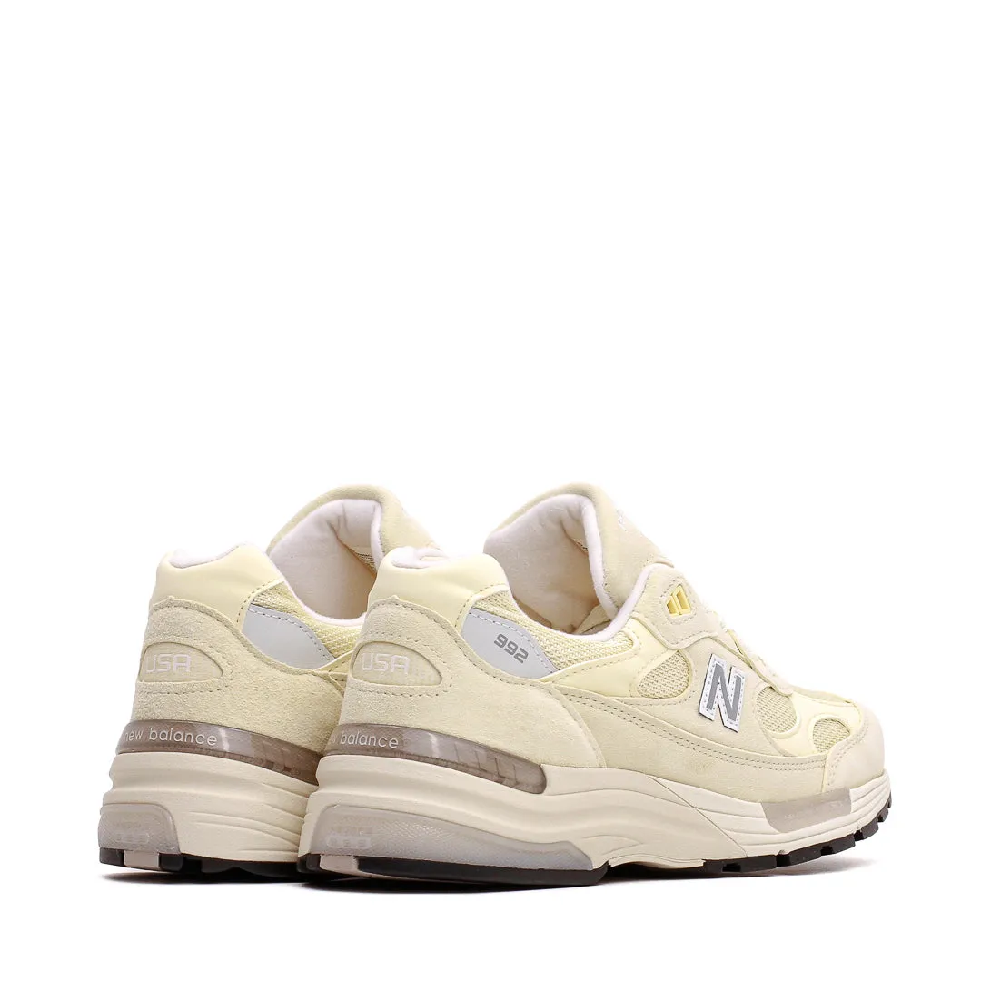 lightweight leather shoes vibration damping New Balance Unisex Made in USA 992 Calcium U992MC