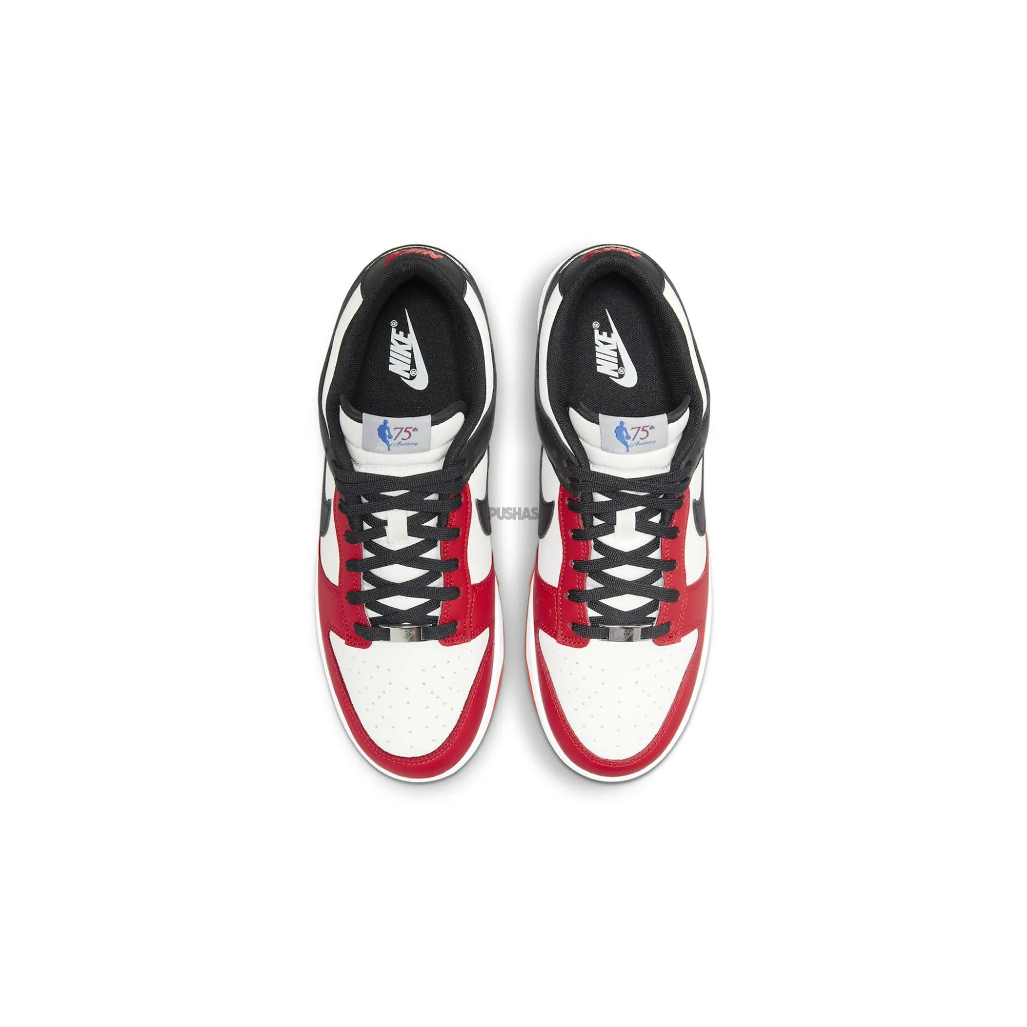 High Top Design Nike Dunk Low EMB NBA 75th Anniversary 'Chicago' (2021)