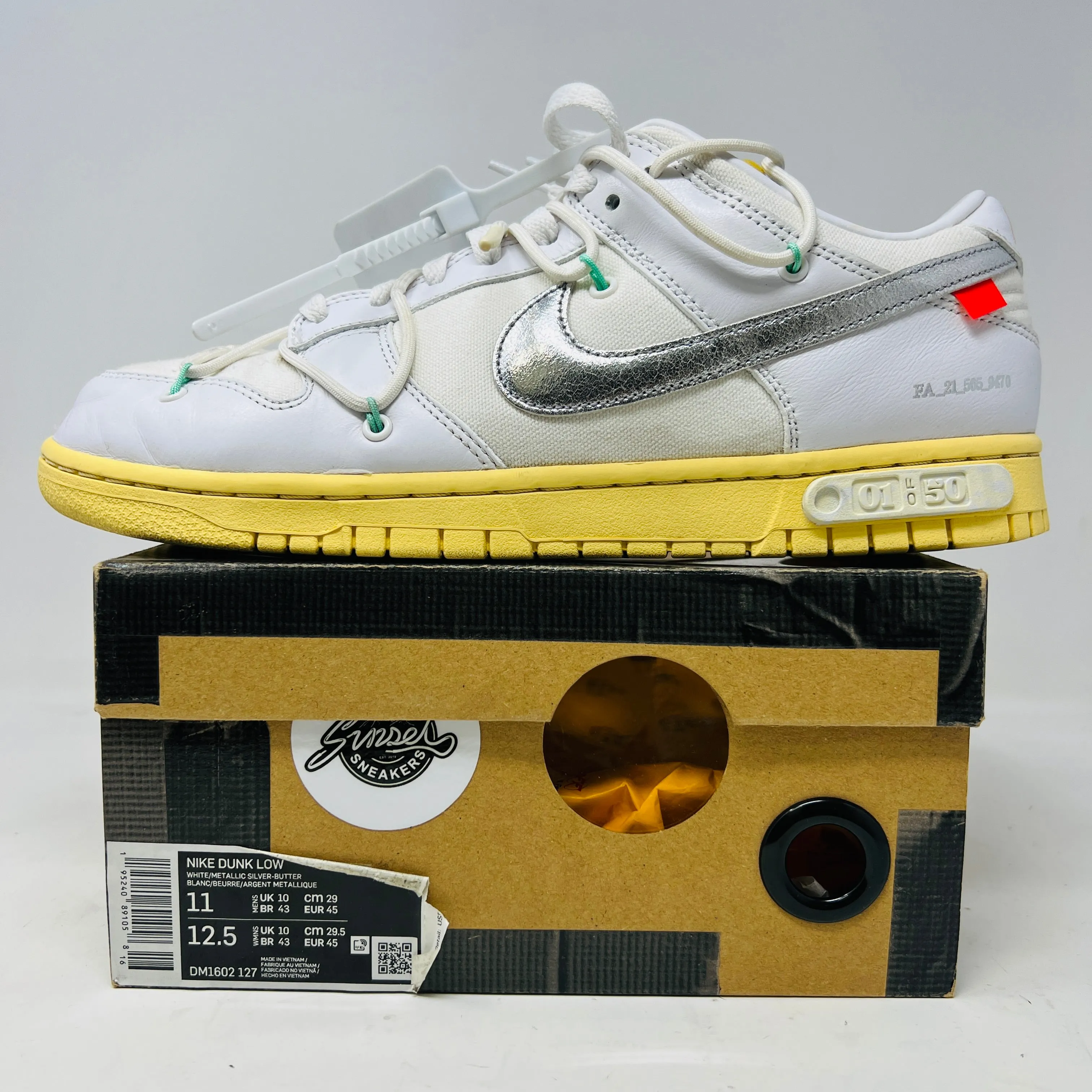 Comfortable Fitment Stability Arch Nike Dunk Low Off-White Lot 1