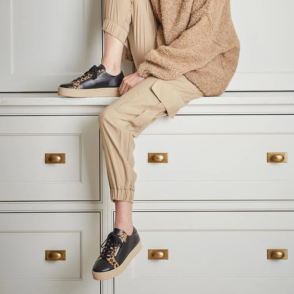 Zip Free Hampton: Black Leather & Luxe Leopard