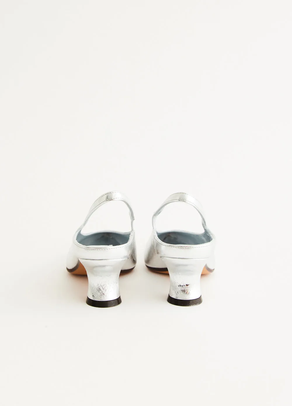 Silver Heeled Slingbacks Soft Edge