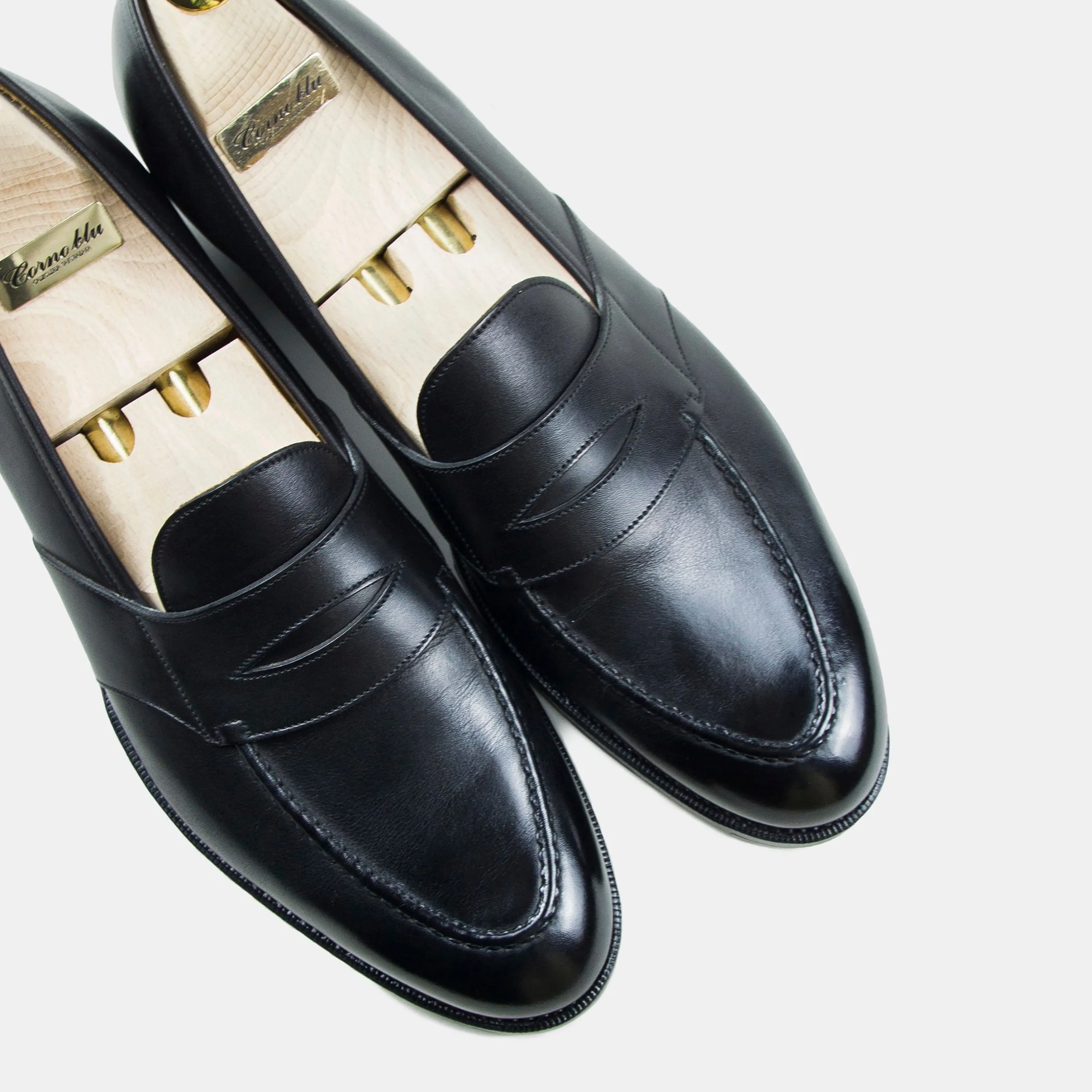 Ultra light Corno Blu Penny Loafers Black