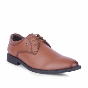 Healers Tan Formal Lacing Derby Shoes For Men SAGAR-16 By Liberty Office Footwear