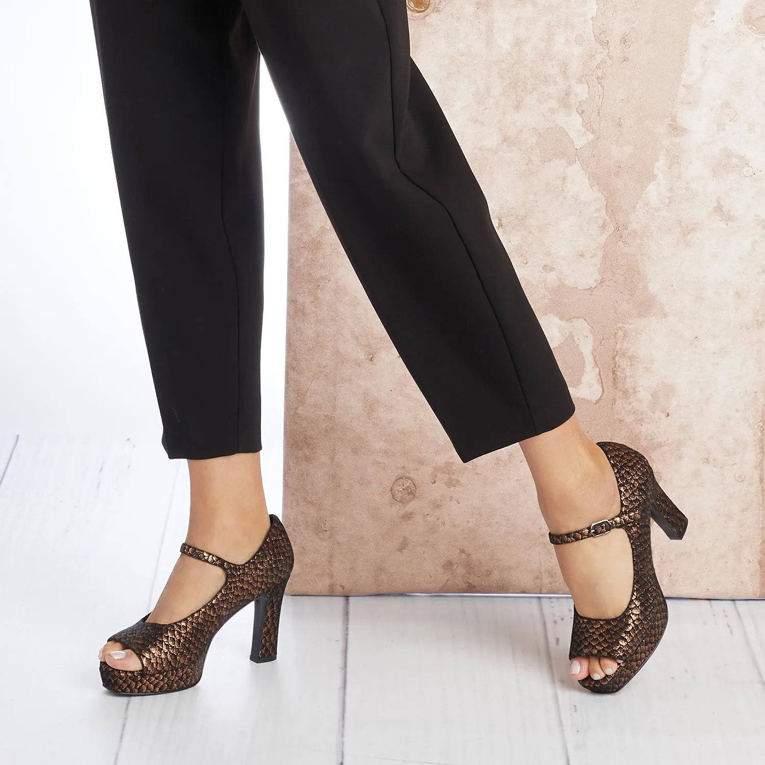 Olympia: Metallic Suede Work Friendly