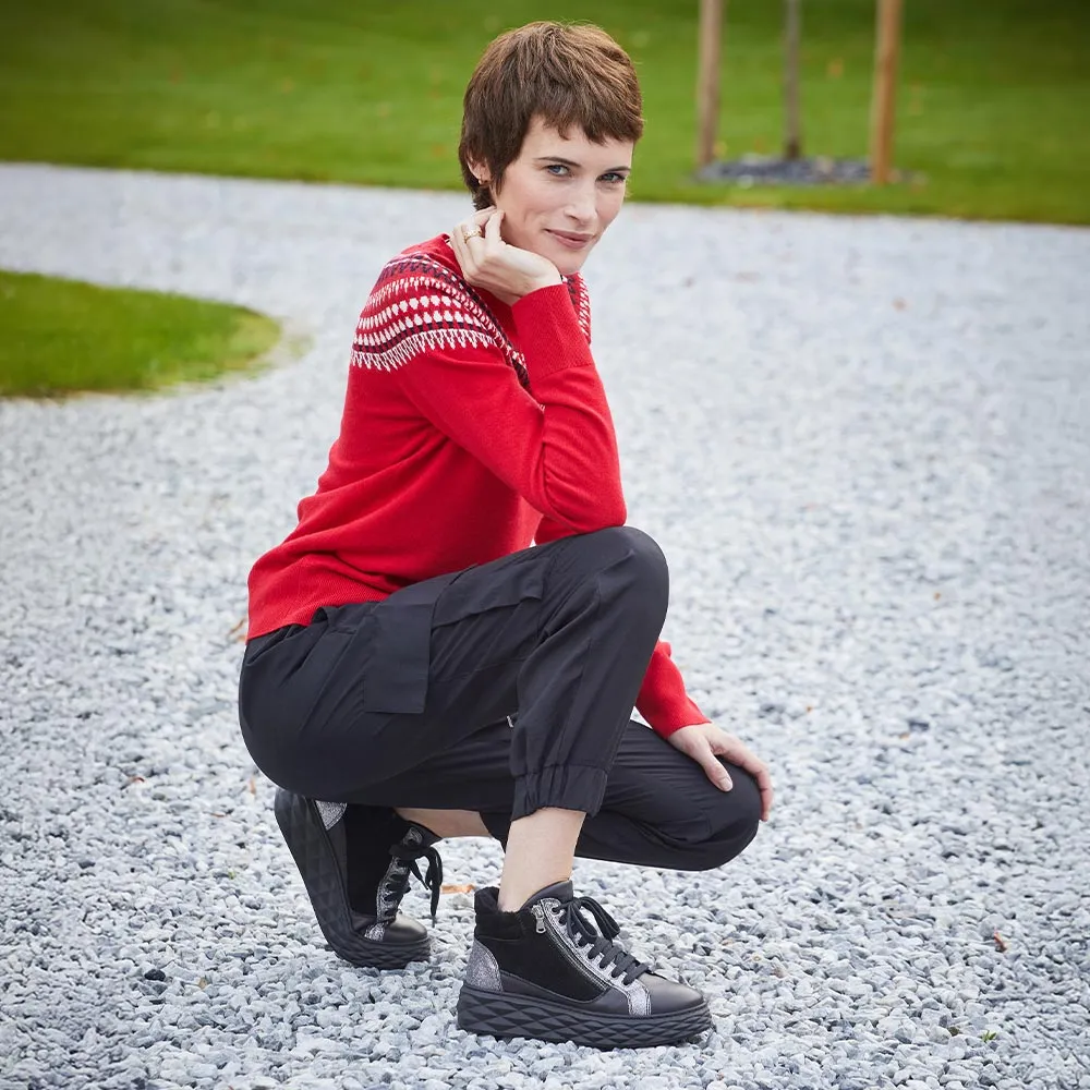 Speed Jog Parka Fur: Black Leather & Suede