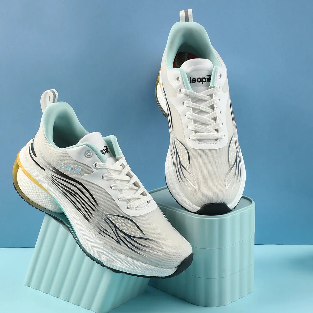 Leap7x White Sports Lacing Running Shoes For Men MOSCOW-2 By Liberty heel - support - mechanism - firmness shoes Adult running