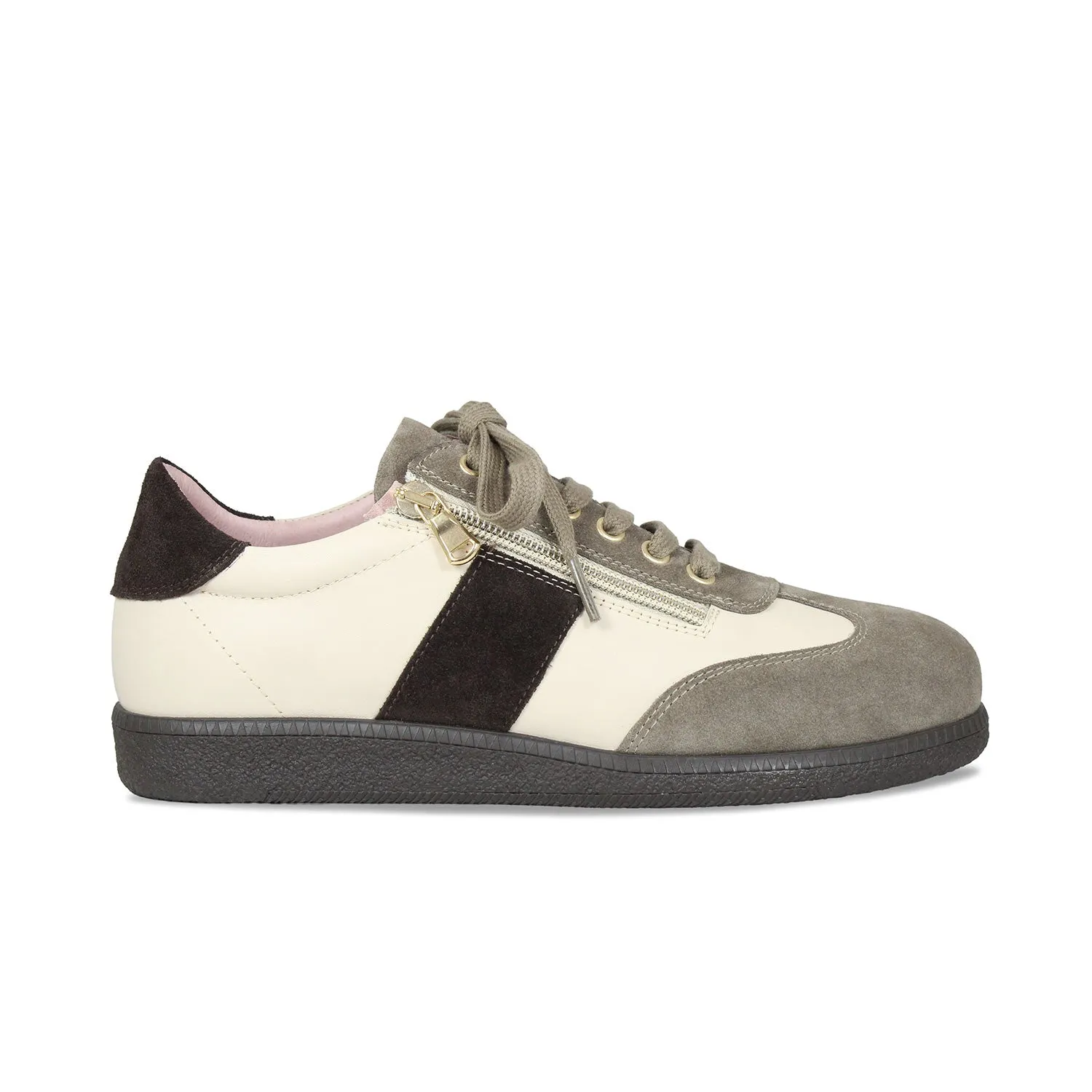 Slip   On Pixie: Cream, Taupe & Brown