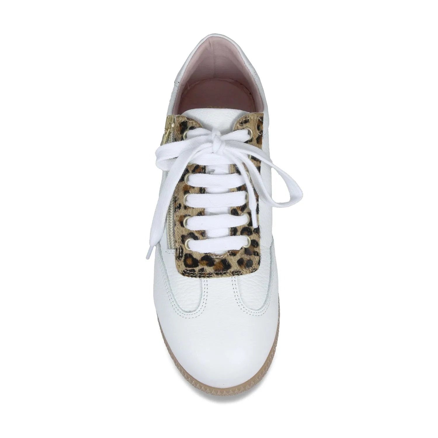 Pixie: White Leather & Luxe Leopard Fashionable Walk