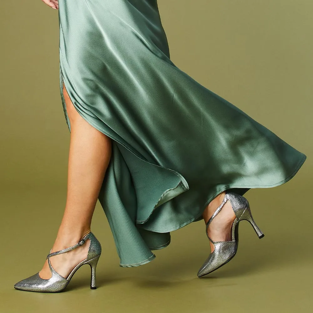 Outfit Boost Grip Comfort Poet: Silver Snake Print Leather