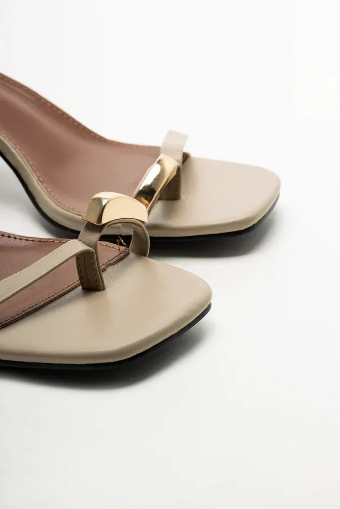 Toe Loop Heel Sandals Natural All-Purpose Wear