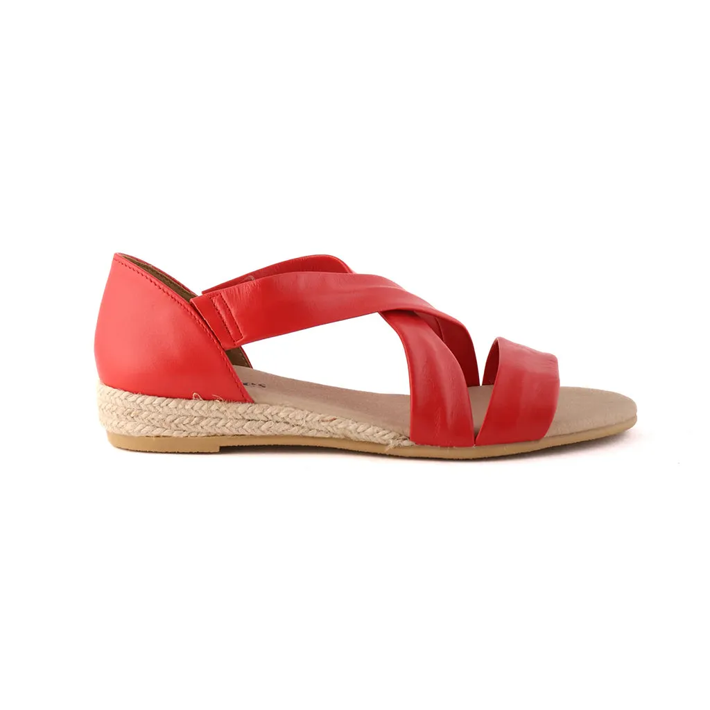 HOLLIE Red Stretchable Straps Daily Wear Shoes