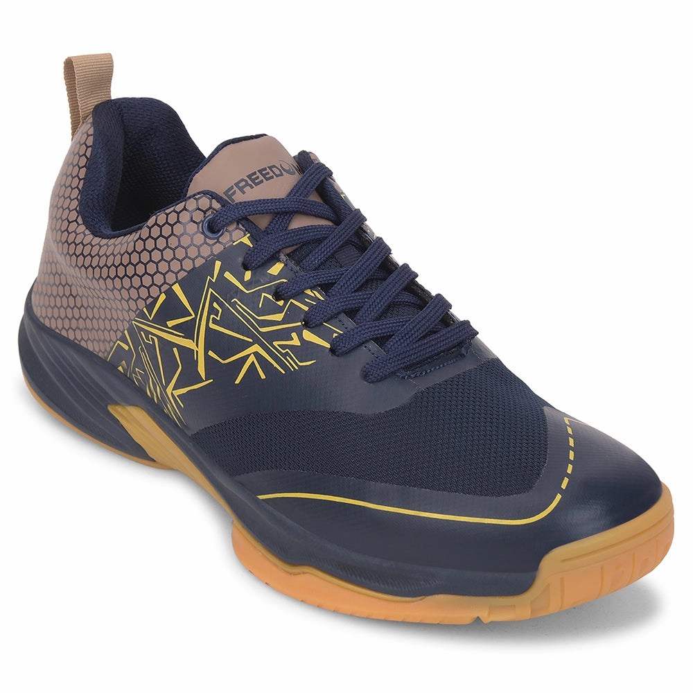 Ethically Sourced Materials Active Mode FREEDOM Navy Blue Sports Non-Marking Paddle/Pickleball & Badminton Shoes For Men UNESKO By Liberty