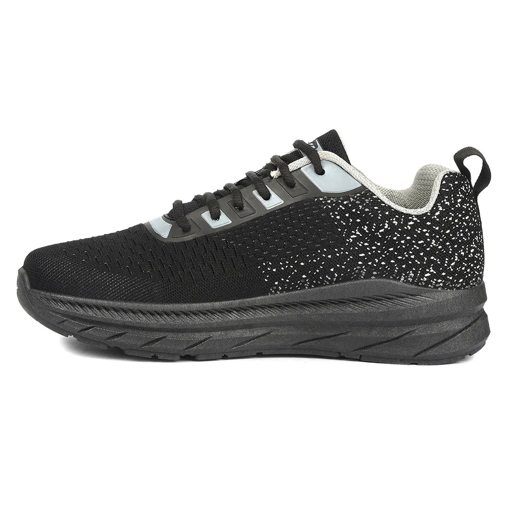 Perforated Tongue Construction anti - microbial - design shoes Force 10 Black Sports Lacing Running Shoes For Men MATCHER-3E By Liberty