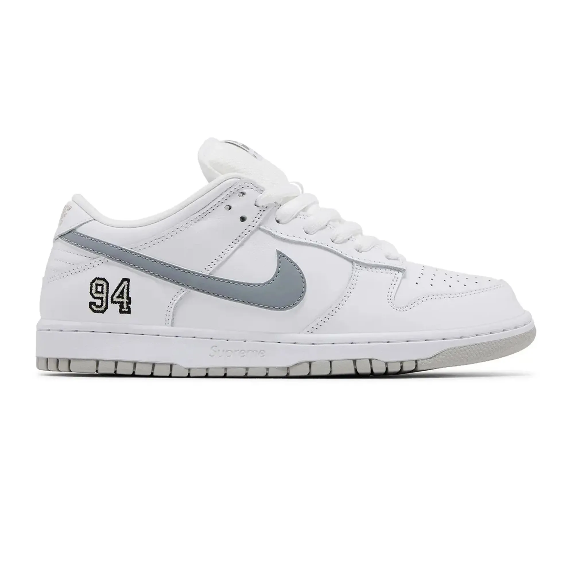 Responsive Ride Experience Nike SB Dunk Low Supreme 94 'White Metallic Silver' (2025)
