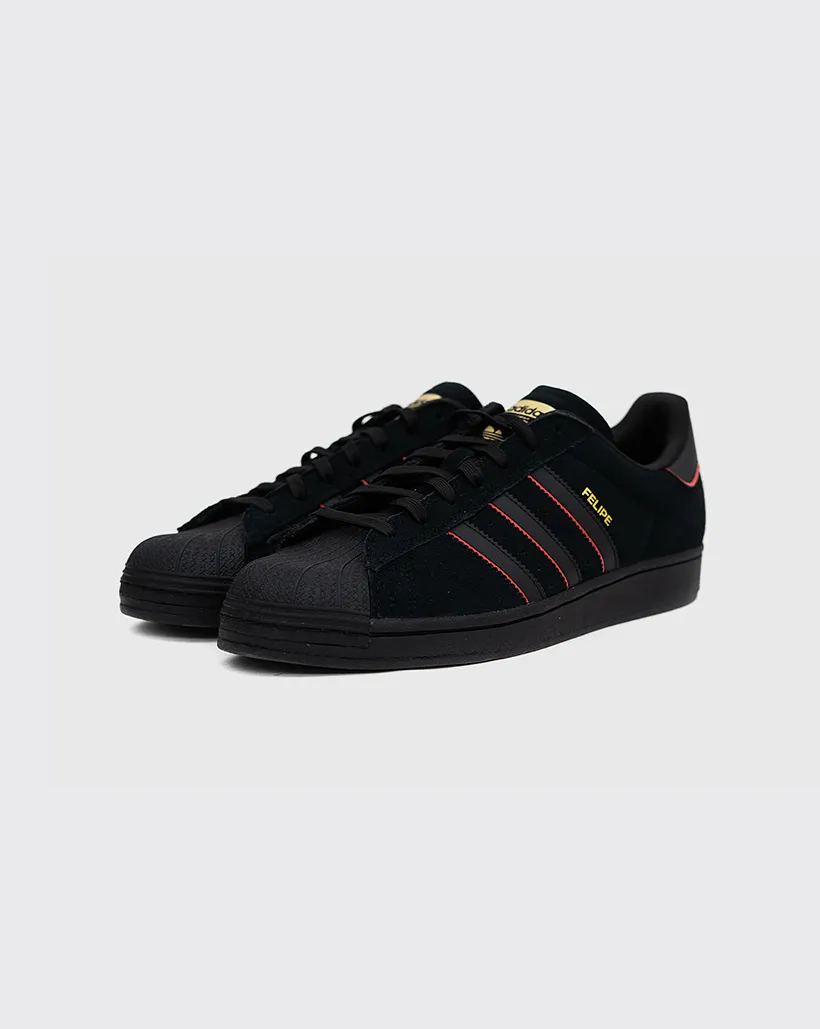 Odor Control Treatment Adidas Superstar ADV x Felipe Gustavo Shoe - Black/Scarlet/Gold