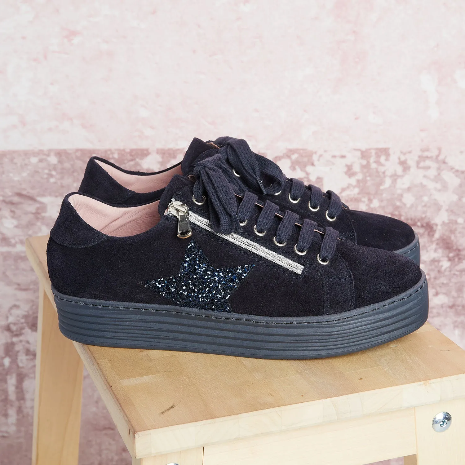 Star: Navy Suede & Glitz Stream Step
