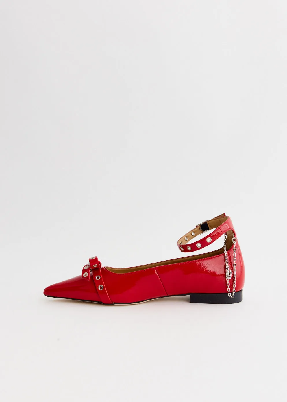 Chic Walk Eyelets Jewel Ballerinas