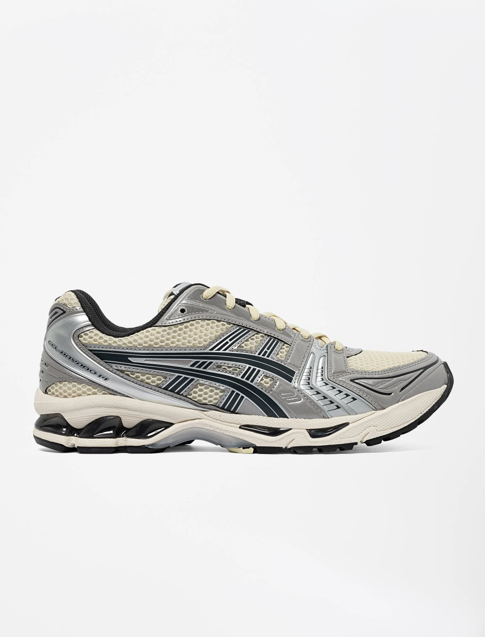 Gel-Kayano 14 (Oyster White/Steeple Grey) Flex Groove Technology Kick Step
