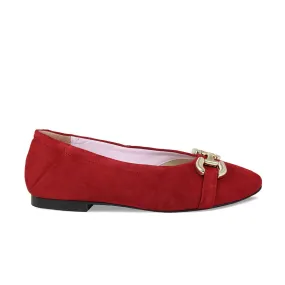 Lydia: Cherry Red Suede Airy Design Anti Odor Treatment