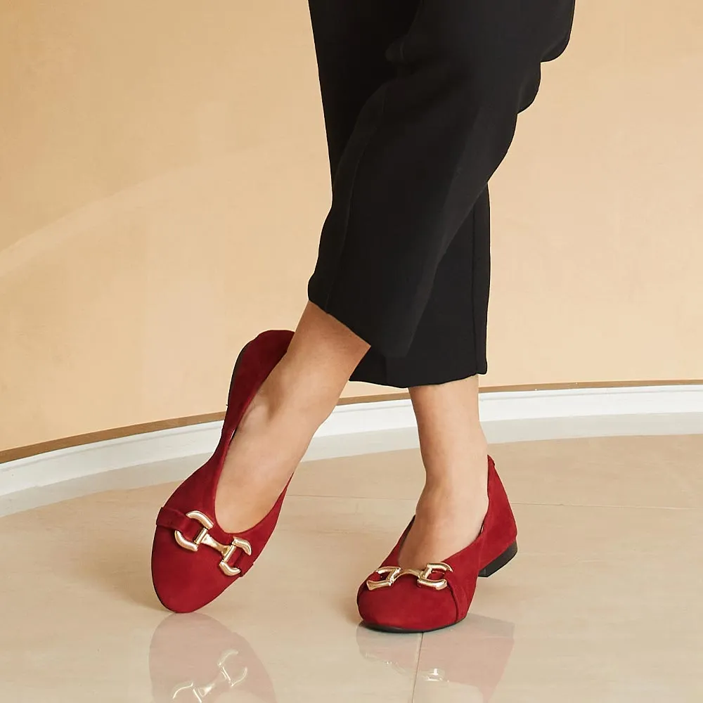 Quick Pace Lydia: Cherry Red Suede