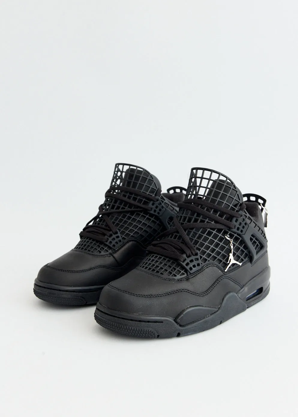 Women's Air Jordan 4 Net 'Black' Sneakers Recycled Mesh Composite Coast Step