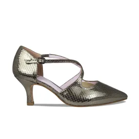 Cecilia: Bronze Snake Print Leather French Ease