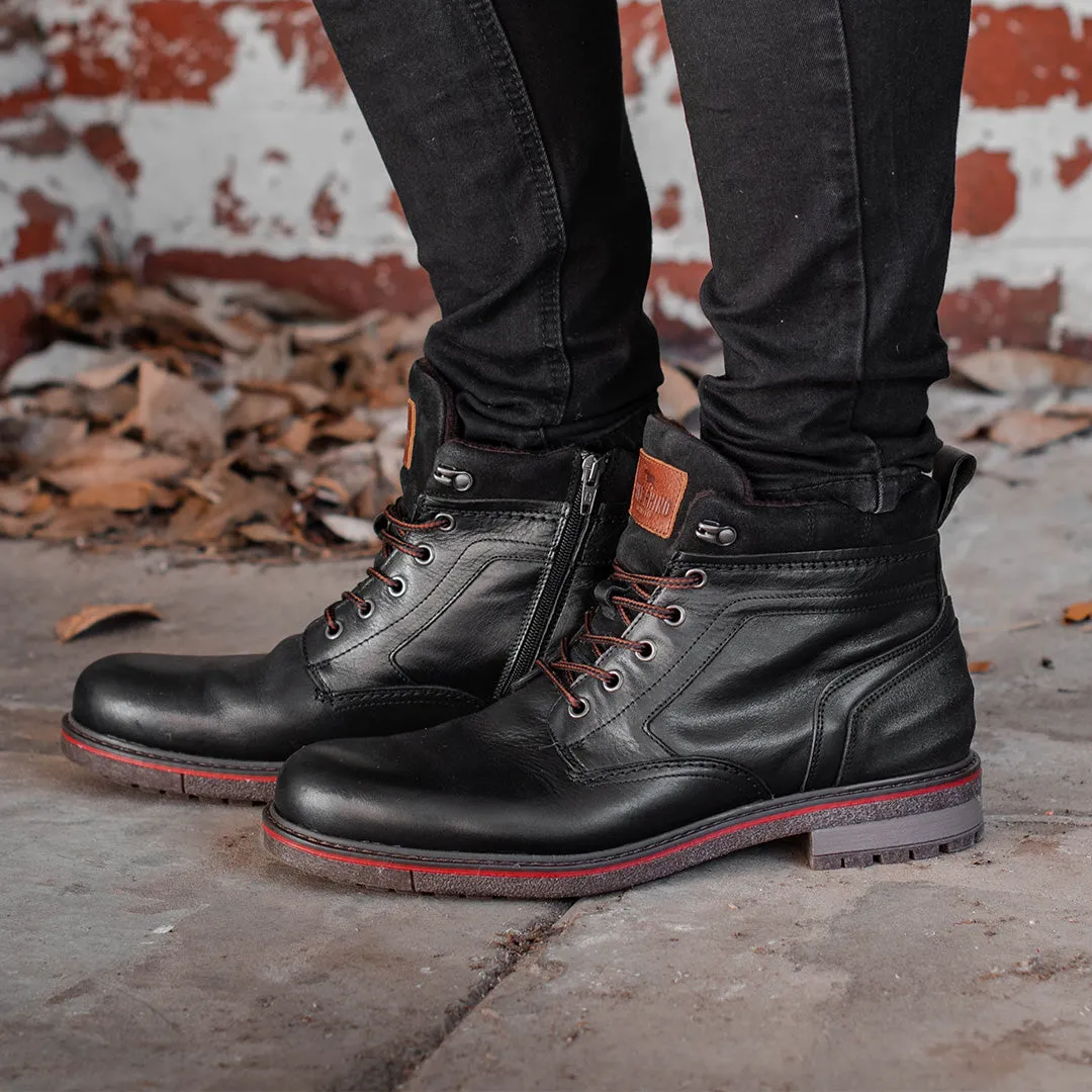 Redback Lace Up Boots Black Shock Absorbing Active Nomad