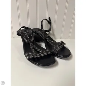 Outfit Neutral durable soles Sandals Heels Wedge By Italian Shoemakers In Black, Size: 7