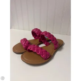Sandals Flats By A New Day In Pink & Tan, Size: 6 Low Effort