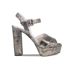 Water Resistant Construction Shine Jog Remy: Metallic Snake Print Leather