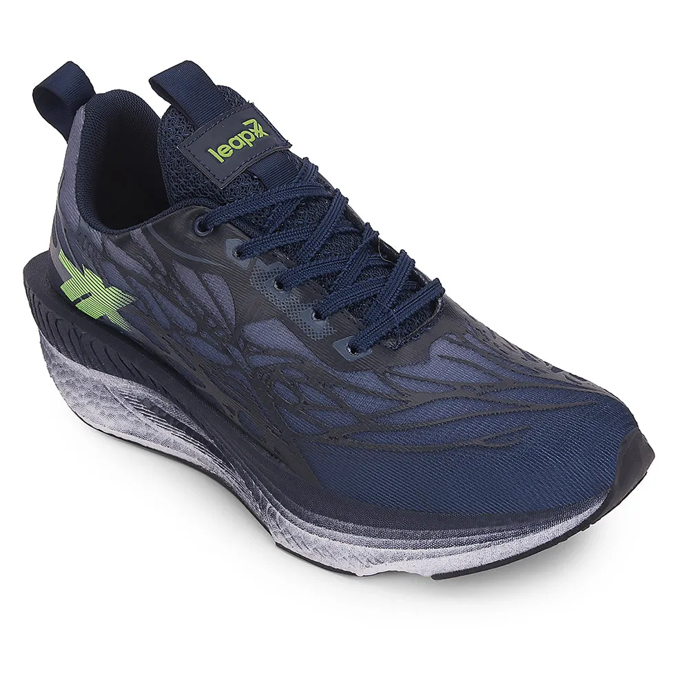 Leap7x Navy Blue Sports Lacing Running Shoes For Men XLM-01 By Liberty speed - optimized