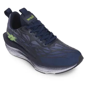 Leap7x Navy Blue Sports Lacing Running Shoes For Men XLM-01 By Liberty speed - optimized
