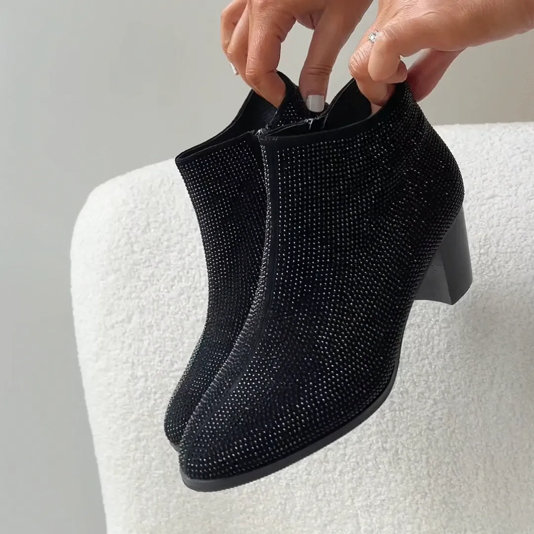 REYNOLD Black Sparkle Lace Up Design