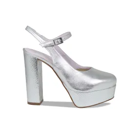 Shoe Game Rita: Silver Leather & Snake