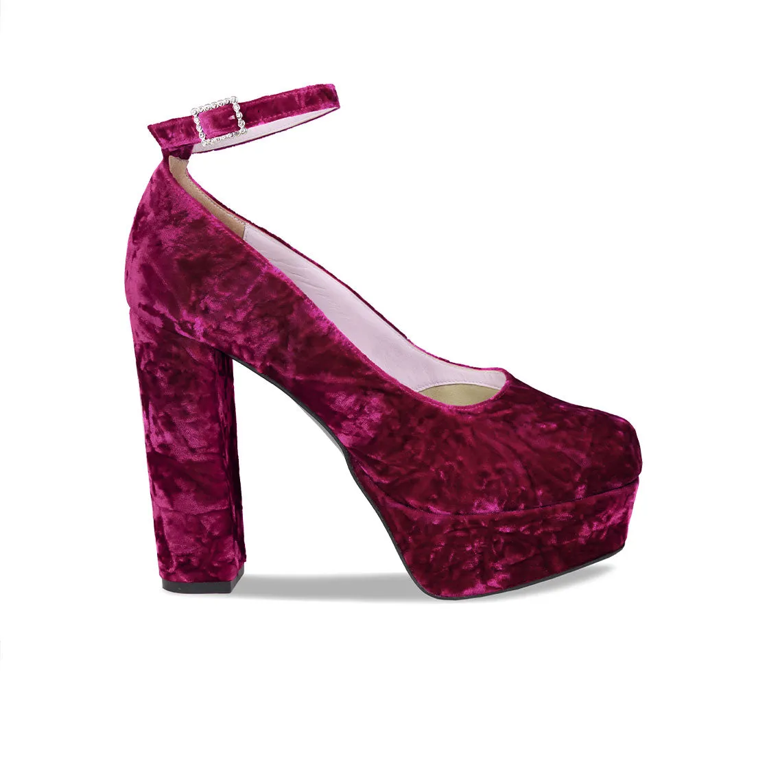 River: Luxe Berry Velvet Hop Step High-Quality Materials