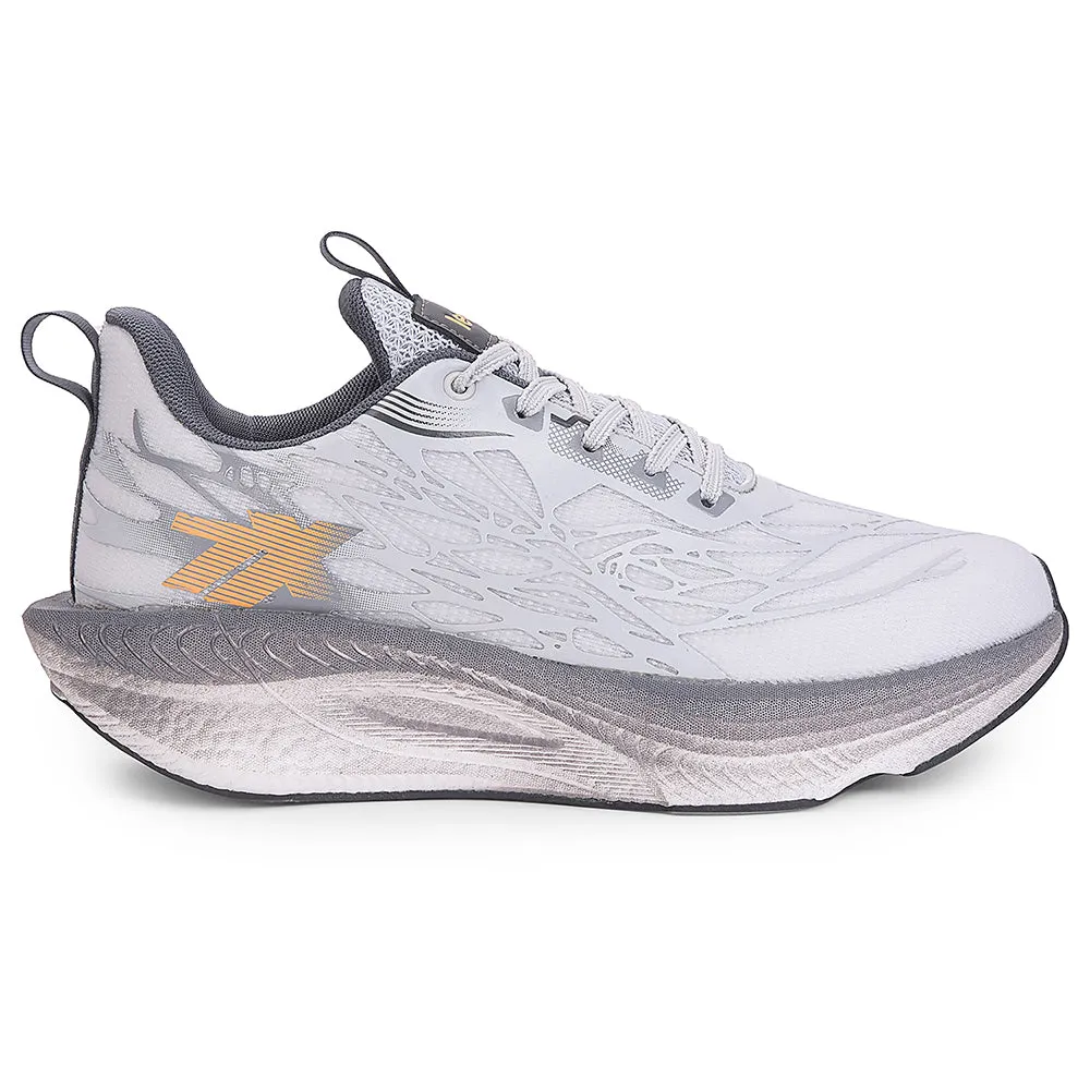Concentration - boosting Leap7x Light Grey Sports Lacing Running Shoes For Men XLM-01 By Liberty