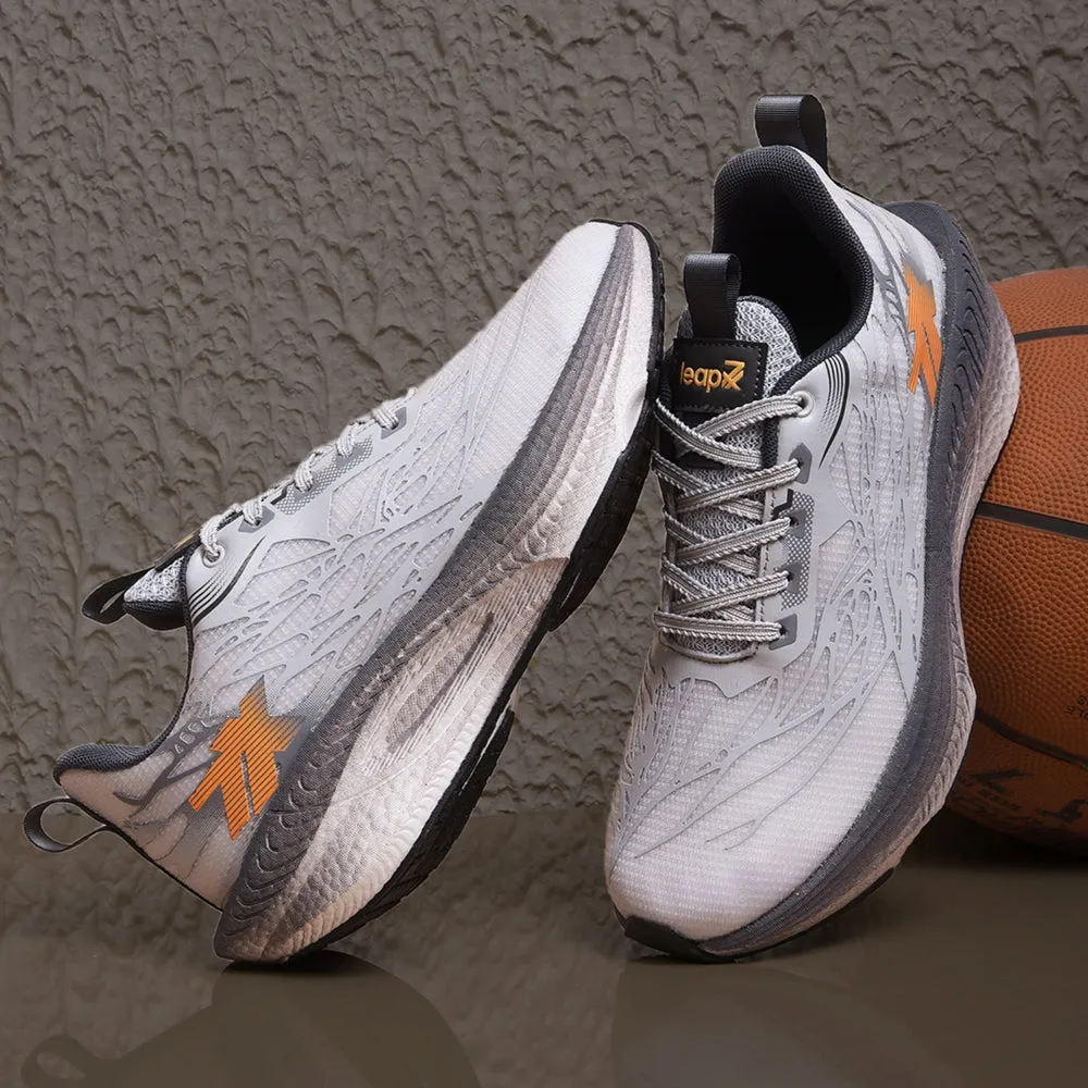 Leap7x Light Grey Sports Lacing Running Shoes For Men XLM-01 By Liberty cushioning - shoes windproof - design shoes