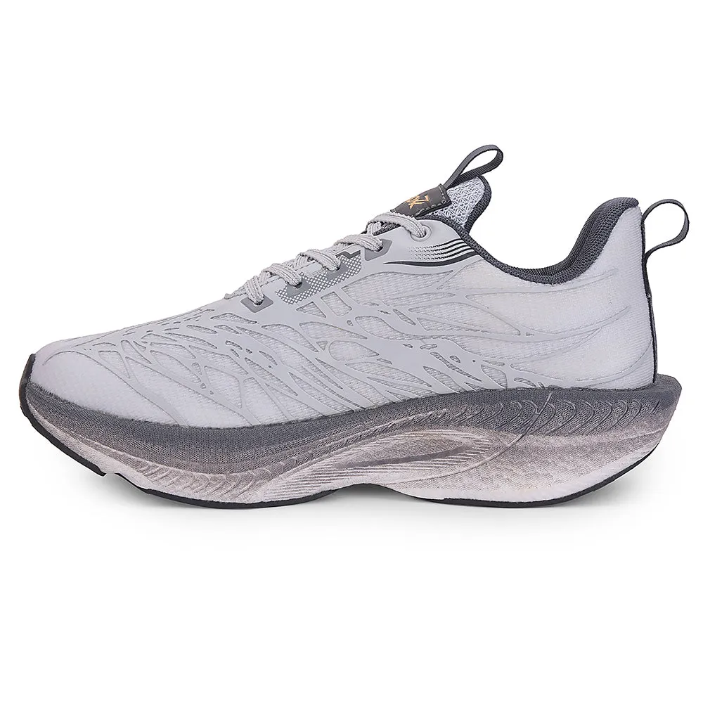generic - brand shoes Leap7x Light Grey Sports Lacing Running Shoes For Men XLM-01 By Liberty