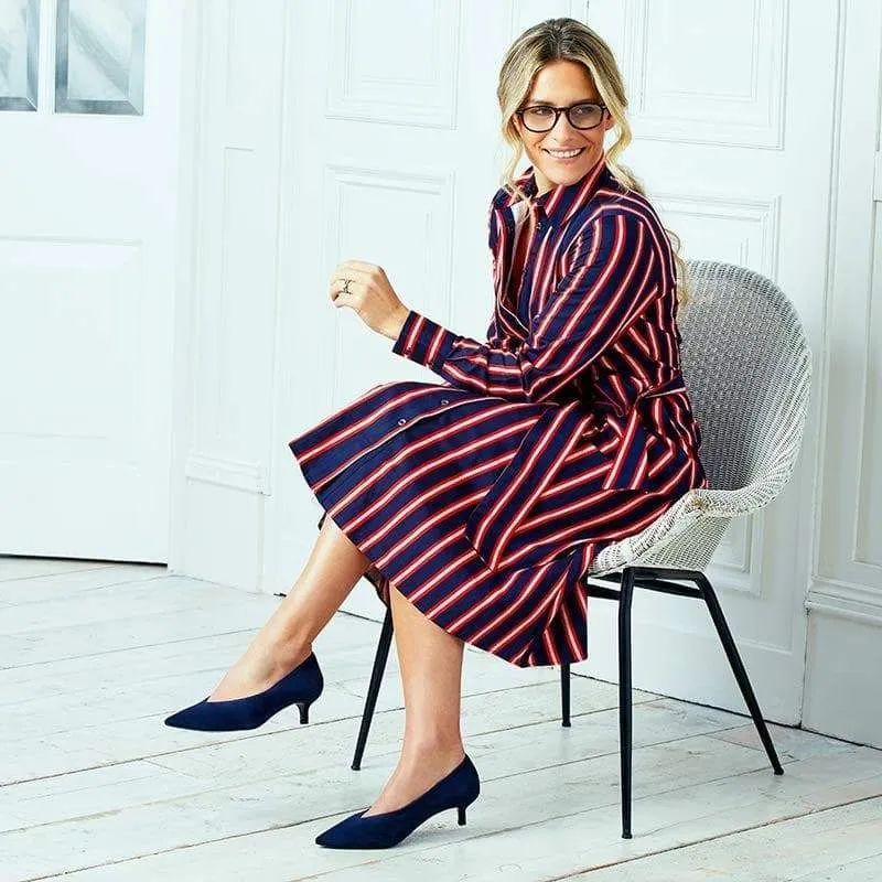 Kitty: Navy Suede Pause Step Memory Foam Layer