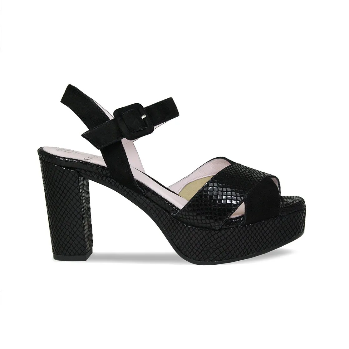 All Fit City Walking Ruby: Black Suede & Snake