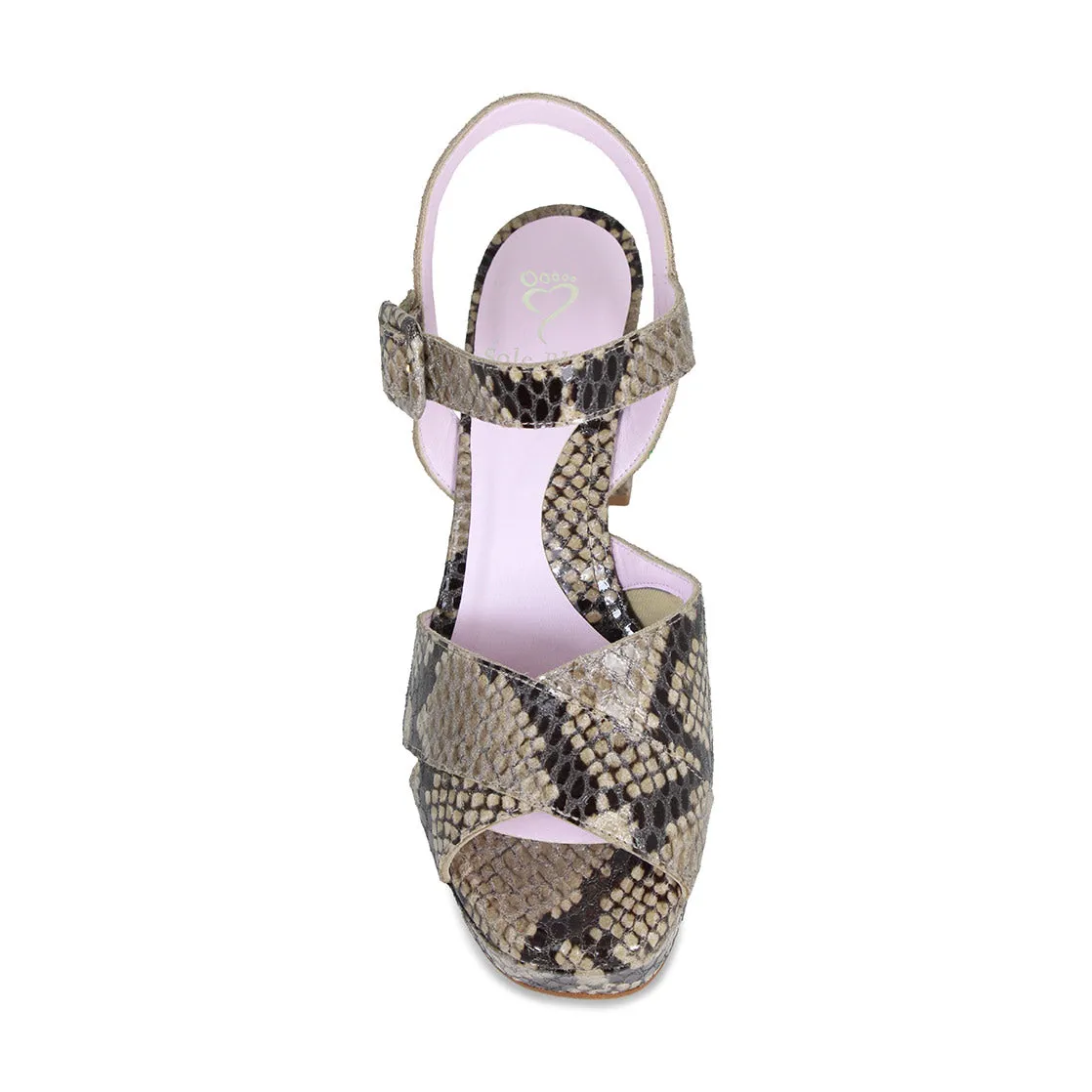 Clean Aesthetic Ruby: Natural Snake Print Leather