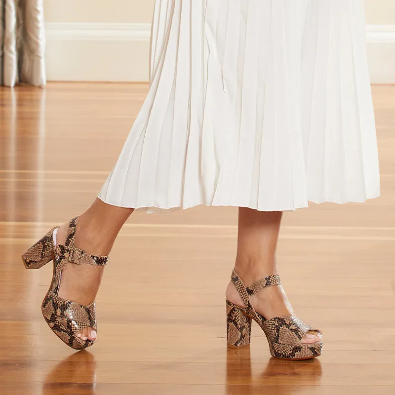 Ruby: Natural Snake Print Leather Wear Anywhere