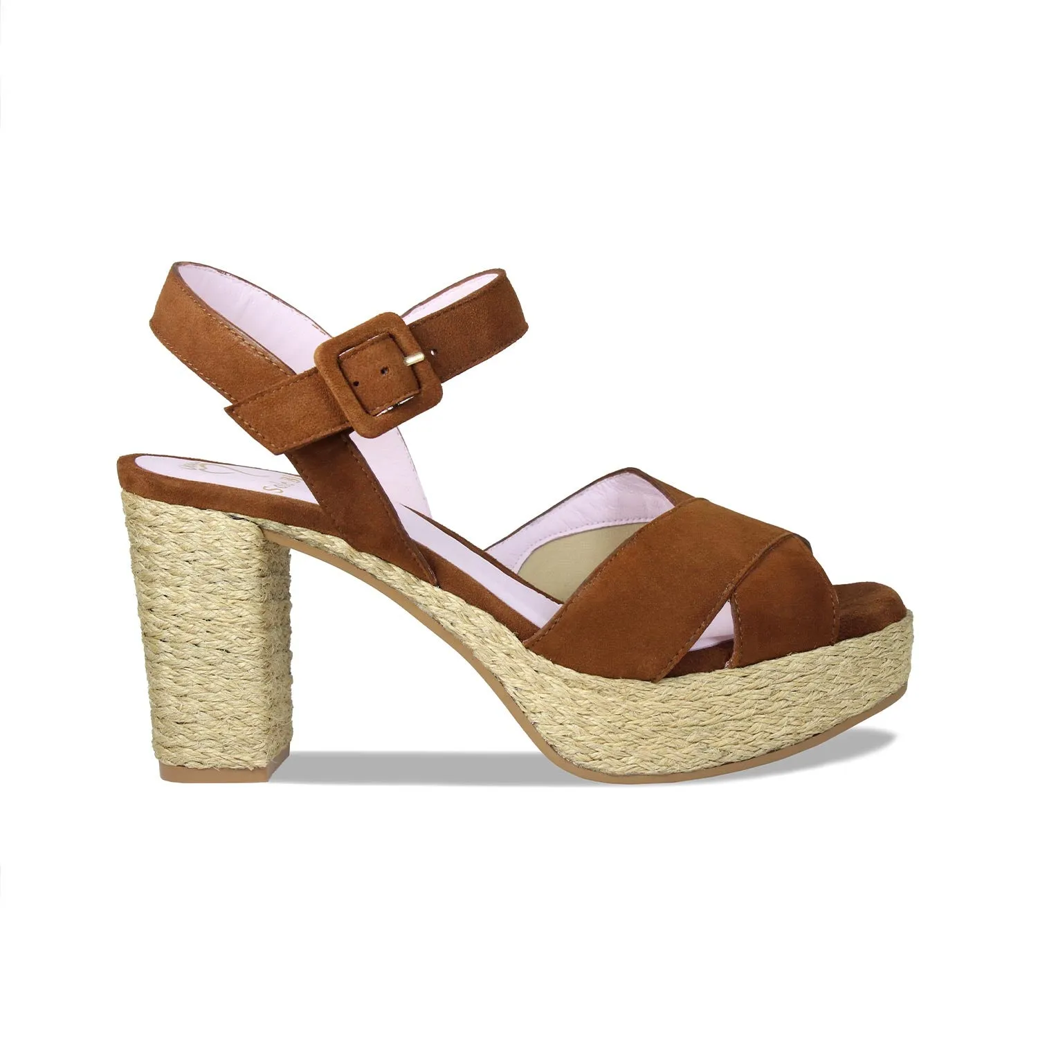 Every Season Walking Mood Ruby: Tan Suede & Jute